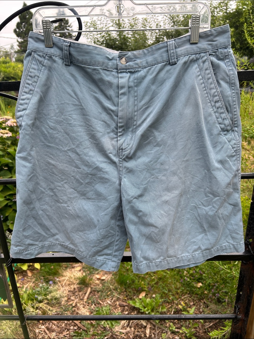 Boca Classics grayish blue flat front short size  34